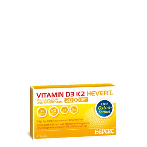 Vitamin D3 K2 Hevert plus Calcium und Magnesium 2000 IE